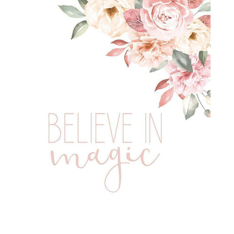 Believe in Magic White Modern Wood Framed Art Print by Allen, Kimberly