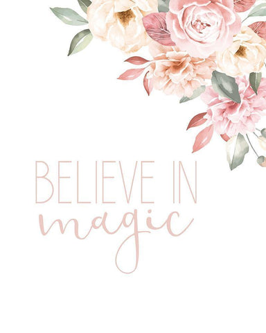 Believe in Magic White Modern Wood Framed Art Print with Double Matting by Allen, Kimberly