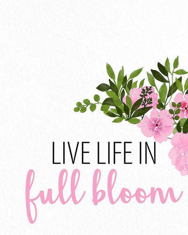 Live Life in Full Bloom Black Ornate Wood Framed Art Print with Double Matting by Allen, Kimberly