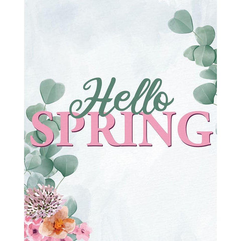 Hello Spring White Modern Wood Framed Art Print by Allen, Kimberly