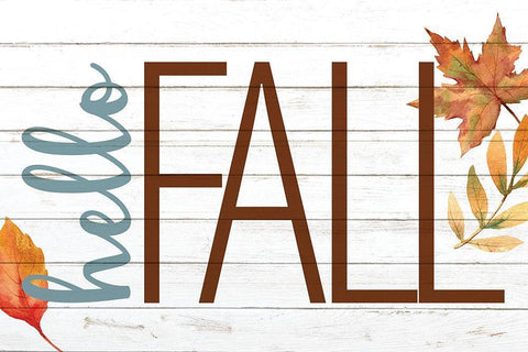 Hello Fall Black Ornate Wood Framed Art Print with Double Matting by Allen, Kimberly