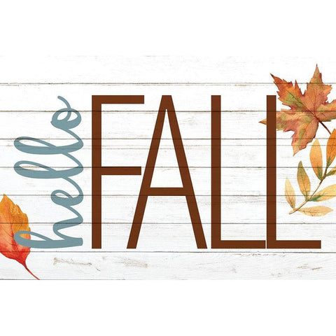 Hello Fall Black Modern Wood Framed Art Print with Double Matting by Allen, Kimberly