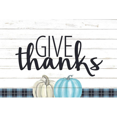 Give Thanks Gold Ornate Wood Framed Art Print with Double Matting by Allen, Kimberly