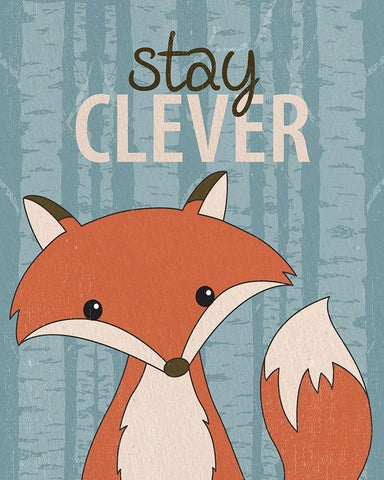 Stay Clever White Modern Wood Framed Art Print with Double Matting by Allen, Kimberly