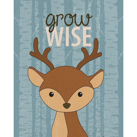 Grow Wise Black Modern Wood Framed Art Print by Allen, Kimberly