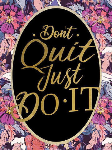 Dont Quit White Modern Wood Framed Art Print with Double Matting by Allen, Kimberly