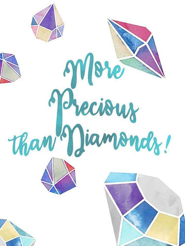 More Precious than Diamonds White Modern Wood Framed Art Print with Double Matting by Allen, Kimberly