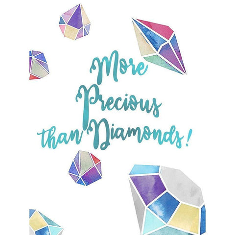 More Precious than Diamonds Black Modern Wood Framed Art Print by Allen, Kimberly