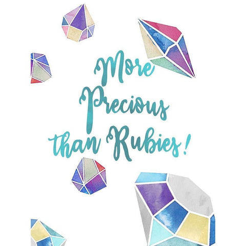 More Precious than Rubies White Modern Wood Framed Art Print by Allen, Kimberly
