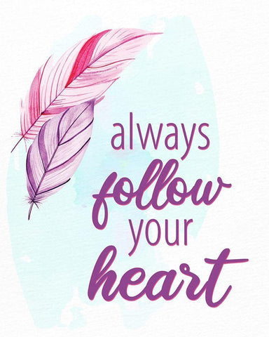 Always Follow Your Heart 1 Black Ornate Wood Framed Art Print with Double Matting by Allen, Kimberly