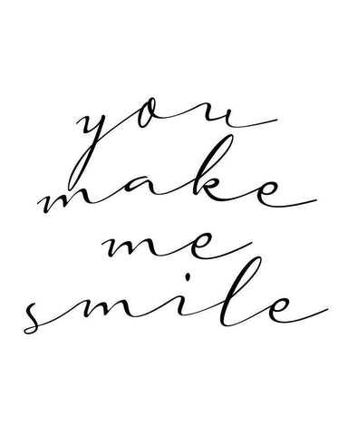 You Make Me Smile White Modern Wood Framed Art Print with Double Matting by Allen, Kimberly