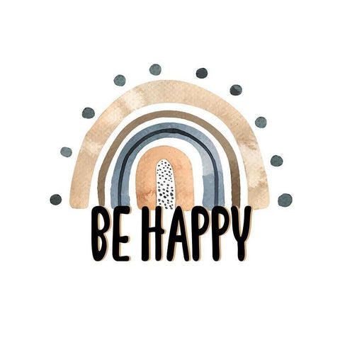 Be Happy Rainbow V2 Black Modern Wood Framed Art Print by Allen, Kimberly