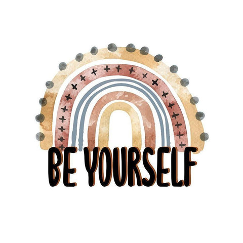 Be Yourself Rainbow V2 White Modern Wood Framed Art Print by Allen, Kimberly