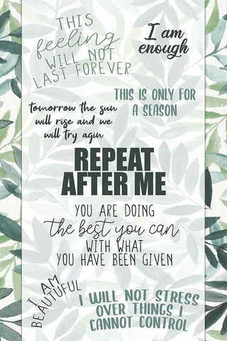 Repeat After Me White Modern Wood Framed Art Print with Double Matting by Allen, Kimberly