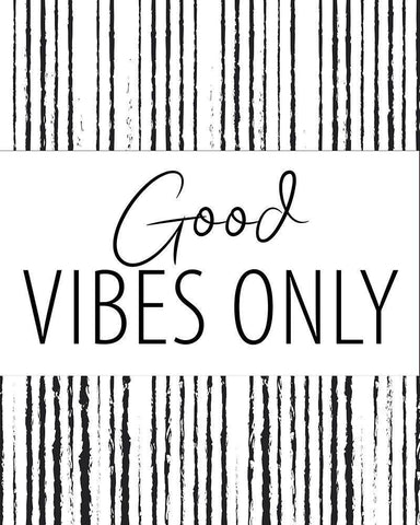 Good Vibes Stripes White Modern Wood Framed Art Print with Double Matting by Allen, Kimberly