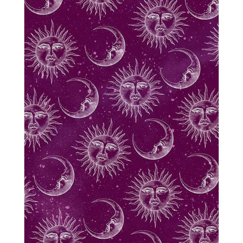 Sun Moon Pattern Pink Gold Ornate Wood Framed Art Print with Double Matting by Allen, Kimberly