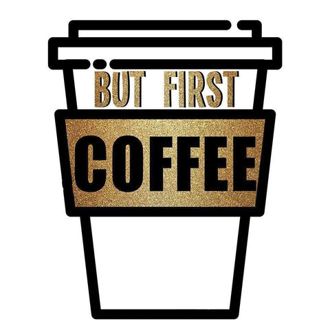 Coffee First White Modern Wood Framed Art Print by Allen, Kimberly