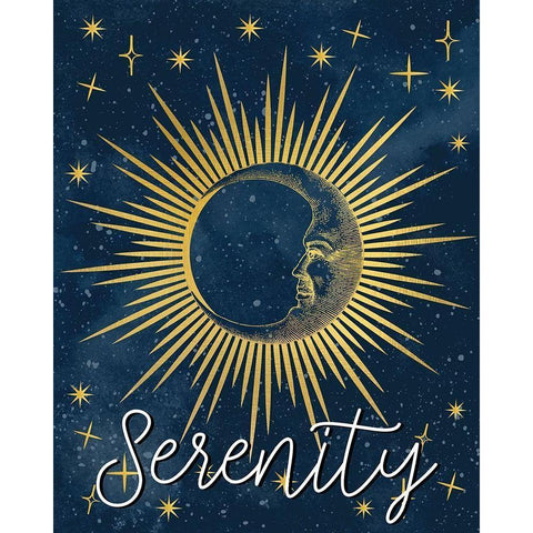 Moon Serenity Black Modern Wood Framed Art Print with Double Matting by Allen, Kimberly