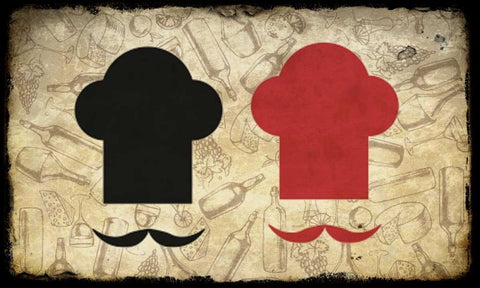 Black and Red Chef White Modern Wood Framed Art Print with Double Matting by Allen, Kimberly