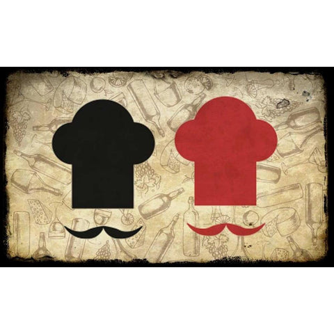 Black and Red Chef Black Modern Wood Framed Art Print by Allen, Kimberly