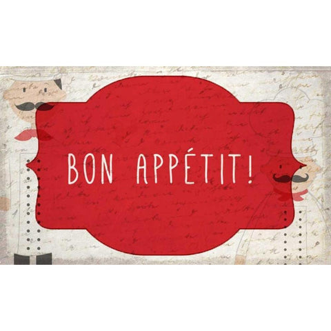 Bon Appetit Black Modern Wood Framed Art Print with Double Matting by Allen, Kimberly