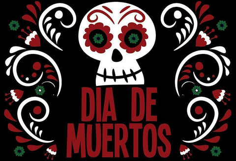 Dia De Muertos White Modern Wood Framed Art Print with Double Matting by Allen, Kimberly