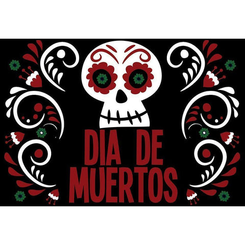 Dia De Muertos Black Modern Wood Framed Art Print with Double Matting by Allen, Kimberly