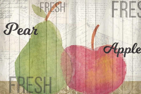 Apples and Pears White Modern Wood Framed Art Print with Double Matting by Allen, Kimberly