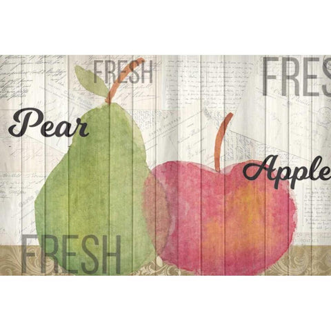 Apples and Pears Black Modern Wood Framed Art Print with Double Matting by Allen, Kimberly
