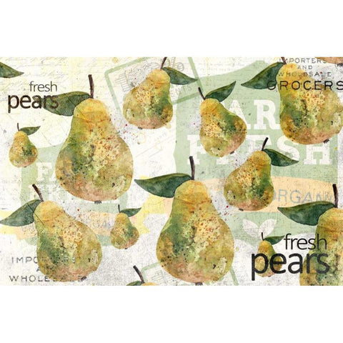 Fresh Pears White Modern Wood Framed Art Print by Allen, Kimberly