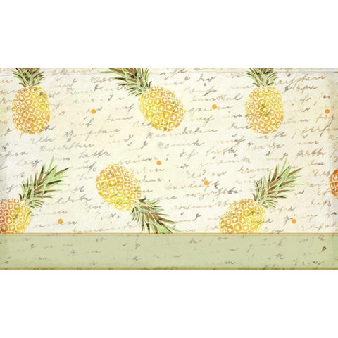 Pineapple Letter Gold Ornate Wood Framed Art Print with Double Matting by Allen, Kimberly