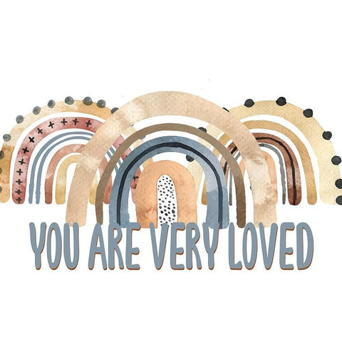 You are Loved Rainbow Black Modern Wood Framed Art Print with Double Matting by Allen, Kimberly