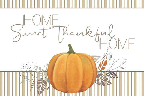 Home Sweet Thankful Home V2 White Modern Wood Framed Art Print with Double Matting by Allen, Kimberly
