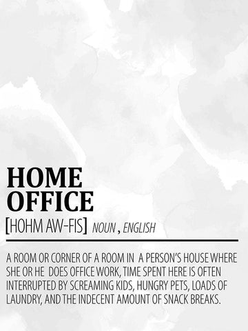 Home Office 1 Watercolor BW White Modern Wood Framed Art Print with Double Matting by Allen, Kimberly