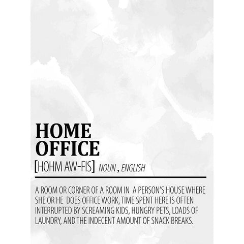 Home Office 1 Watercolor BW White Modern Wood Framed Art Print by Allen, Kimberly