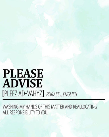 Please Advise White Modern Wood Framed Art Print with Double Matting by Allen, Kimberly