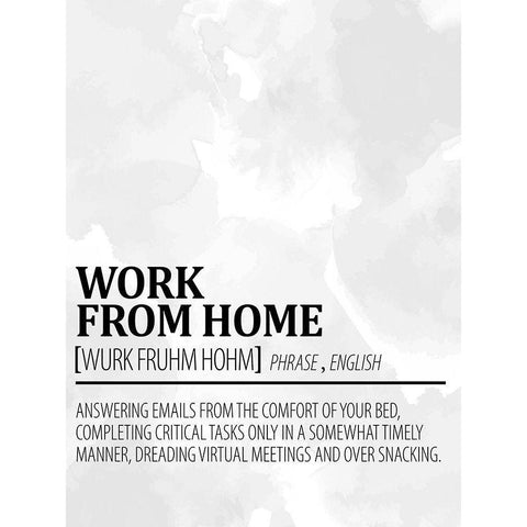 Work From Home 1 Watercolor BW Black Modern Wood Framed Art Print with Double Matting by Allen, Kimberly