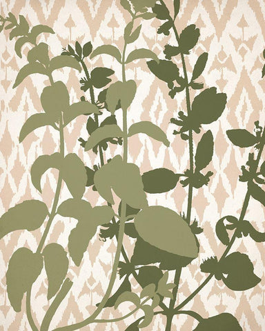 Ikat Botanical 2 Black Ornate Wood Framed Art Print with Double Matting by Allen, Kimberly