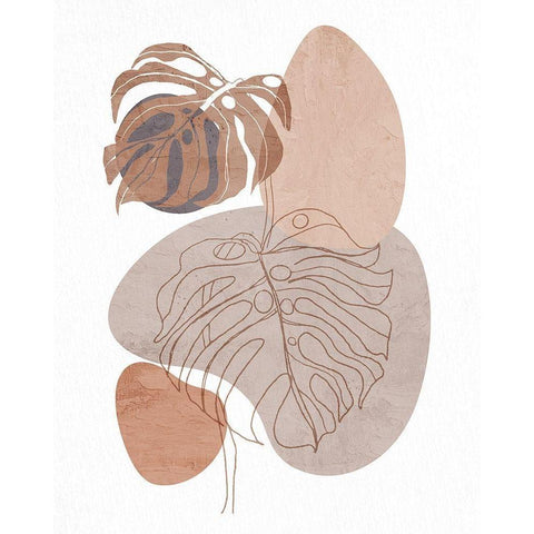 Sand Leaves 1 Black Modern Wood Framed Art Print by Allen, Kimberly