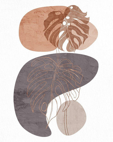 Sand Leaves 2 Black Ornate Wood Framed Art Print with Double Matting by Allen, Kimberly