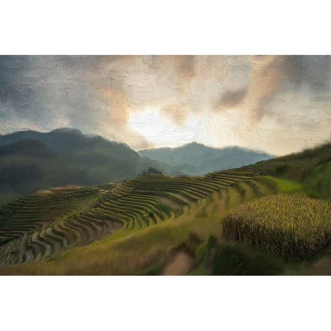 Rich Fields Gold Ornate Wood Framed Art Print with Double Matting by Allen, Kimberly