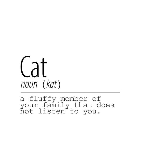 Cat Noun Black Modern Wood Framed Art Print with Double Matting by Allen, Kimberly