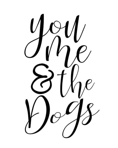 You Me Dogs White Modern Wood Framed Art Print with Double Matting by Allen, Kimberly