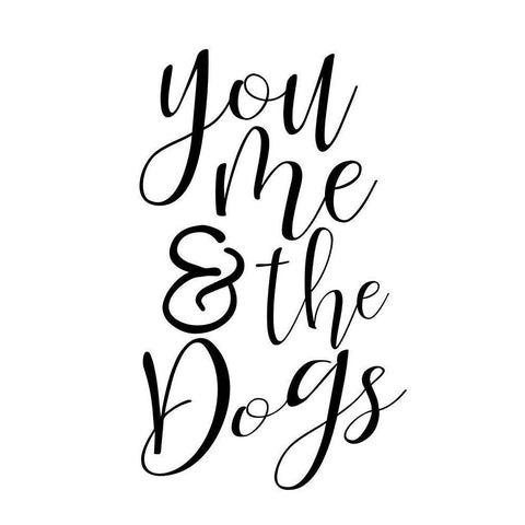 You Me Dogs Black Modern Wood Framed Art Print with Double Matting by Allen, Kimberly