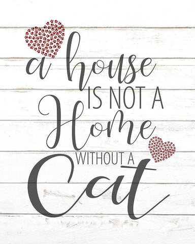 A House Cat White Modern Wood Framed Art Print with Double Matting by Allen, Kimberly