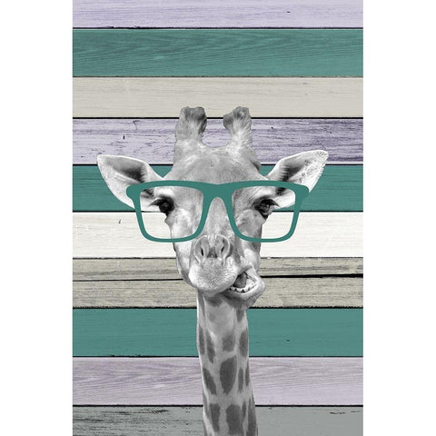 Giraffes Glasses 2 Gold Ornate Wood Framed Art Print with Double Matting by Allen, Kimberly