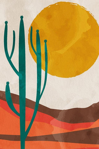 Desert Sun White Modern Wood Framed Art Print with Double Matting by Allen, Kimberly