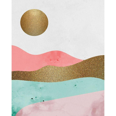 Glitter Landscape 1 White Modern Wood Framed Art Print by Allen, Kimberly