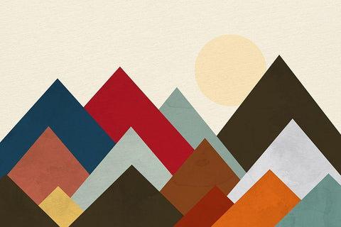 Mountain Range 1 Black Ornate Wood Framed Art Print with Double Matting by Allen, Kimberly