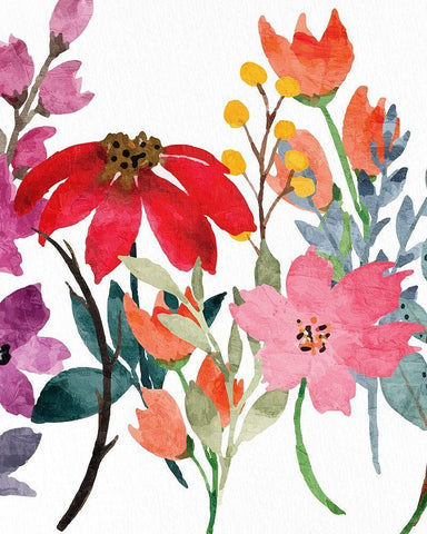 Wildflowers 2 Black Ornate Wood Framed Art Print with Double Matting by Allen, Kimberly